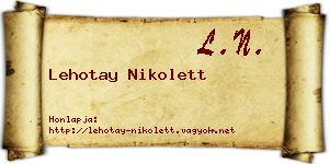 Lehotay Nikolett névjegykártya